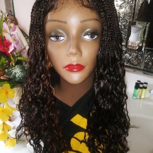 Braided synthetic wig